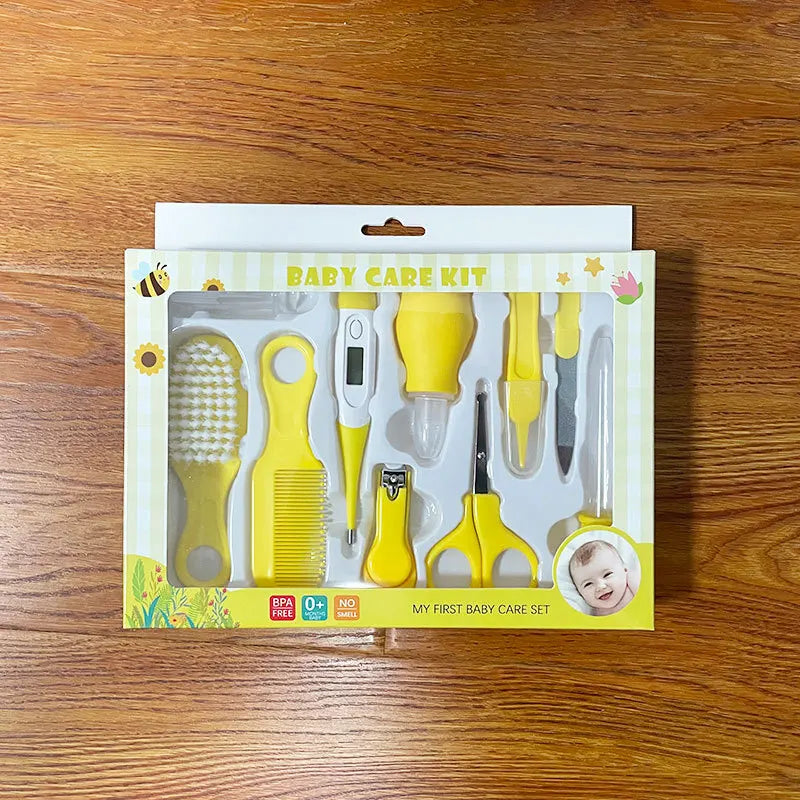 Portable baby health and grooming kit, all items neatly packed for convenience