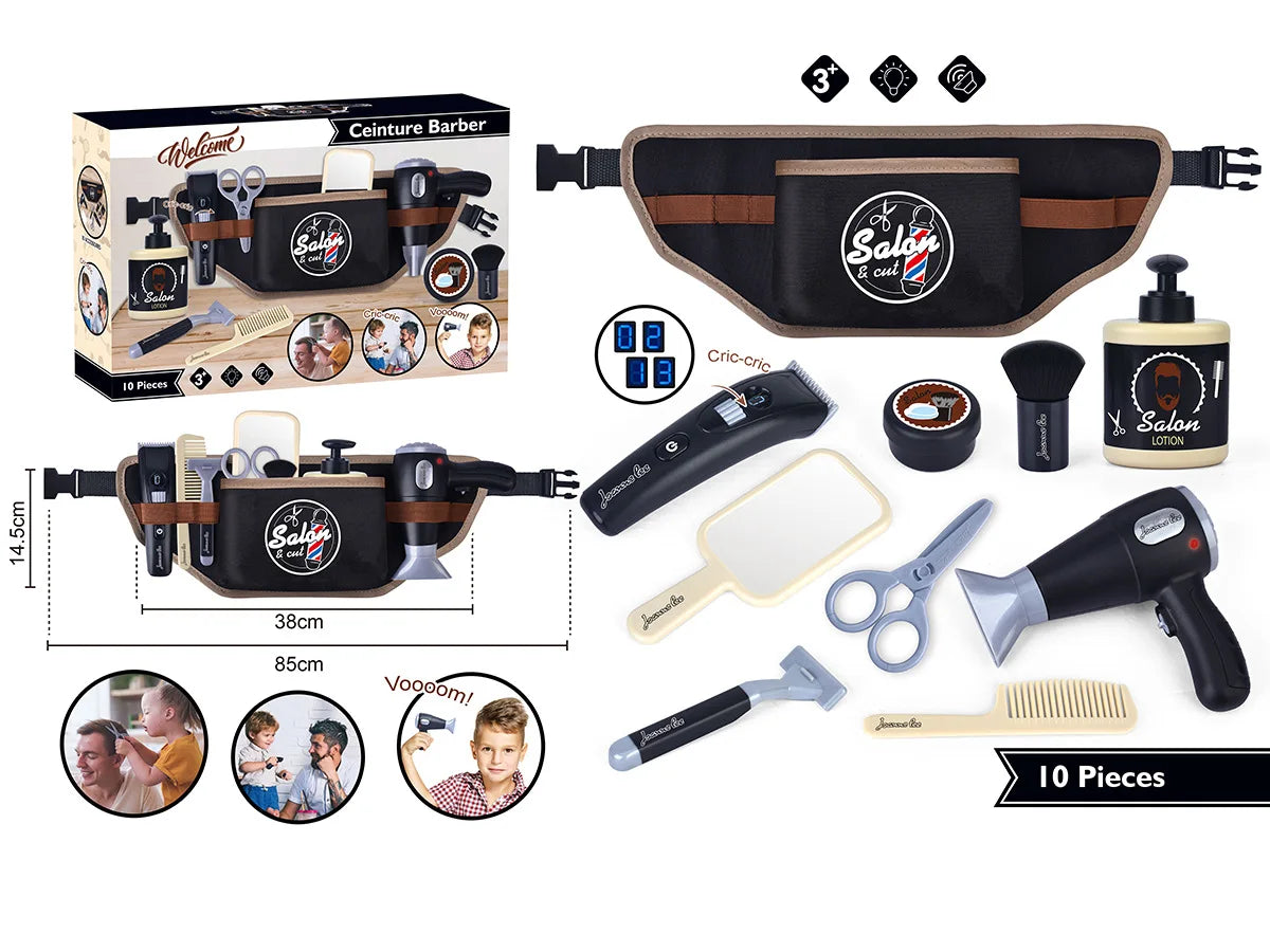 Educational toddler toy: kids pretend play hair salon kit with toy curling iron for imaginative styling