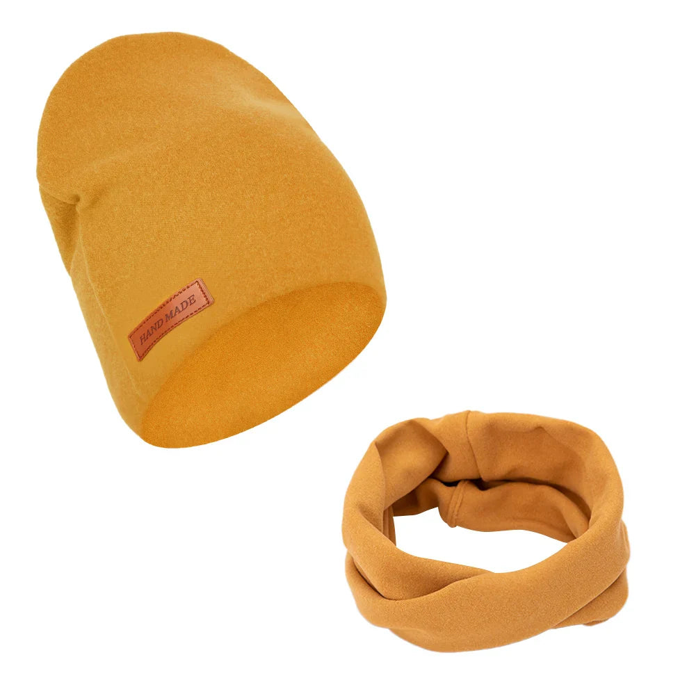 Complete baby winter hat and scarf set, ready to keep any infant warm, polyester cotton