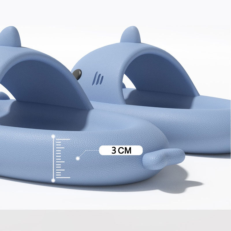 Childrens shark home slippers, providing ultimate comfort and non-slip safety for little feet.