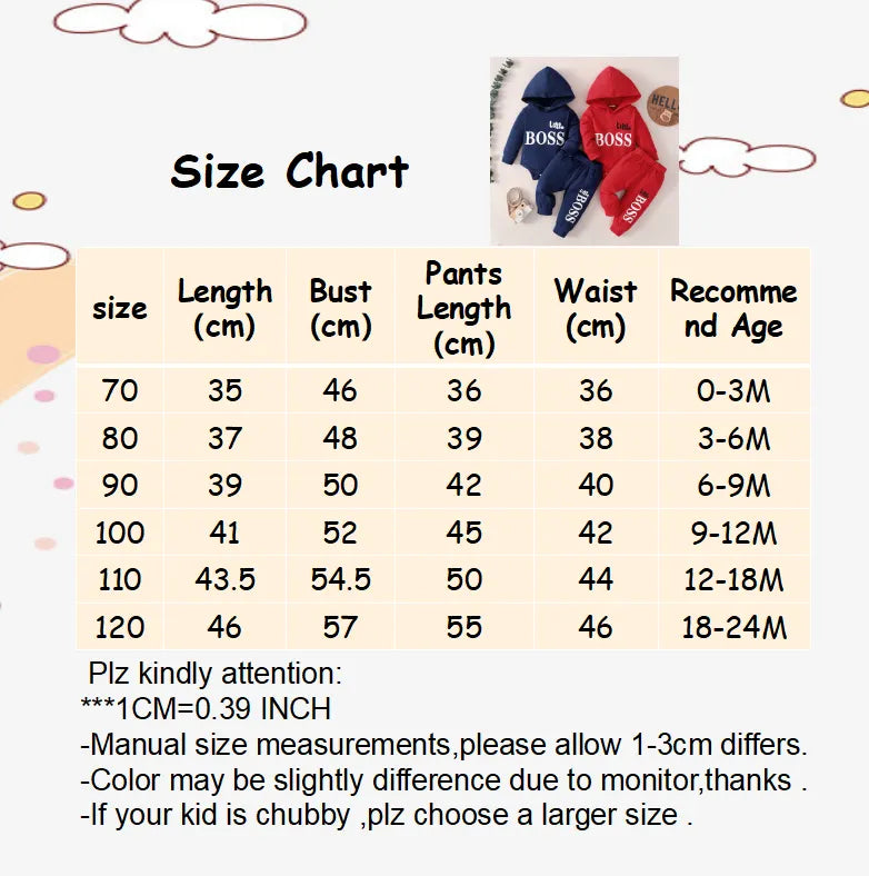 Spring autumn baby boy's outfit: blue hoodie jumpsuit and coordinating pants, modern infant fashion.