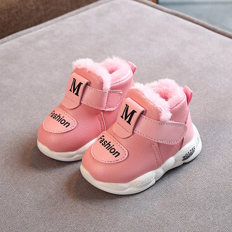 Stylish baby winter boots, first walker design, soft and warm for infants