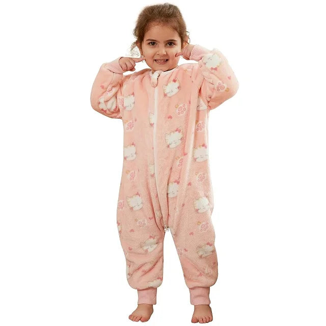 Premium flannel baby sleeping bag with cute cartoon motifs, perfect for cold winter