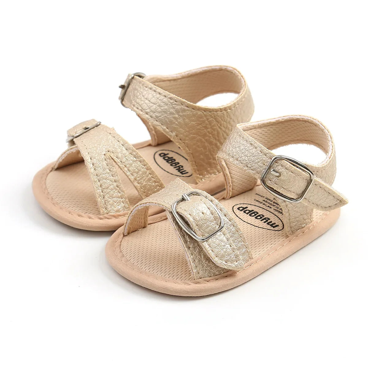 Baby girl's summer floral sandals with anti-slip sole and comfortable flat heel