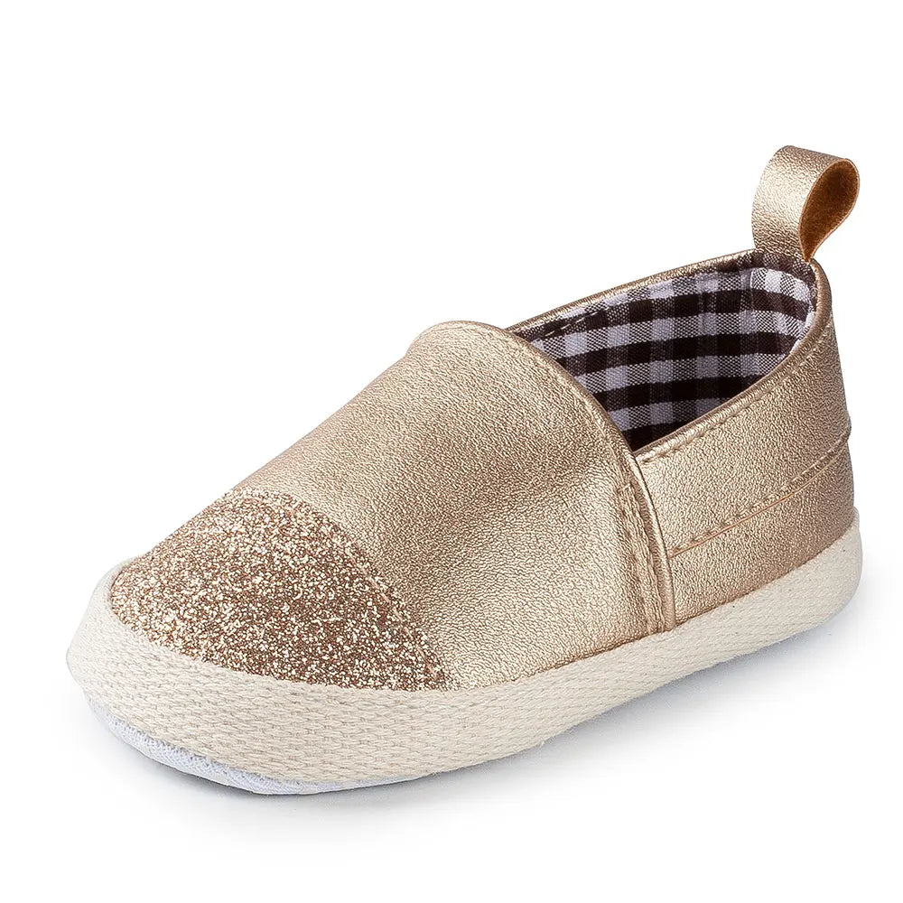 Comfortable light pink leather non-slip soft sole baby shoes, perfect for infant development
