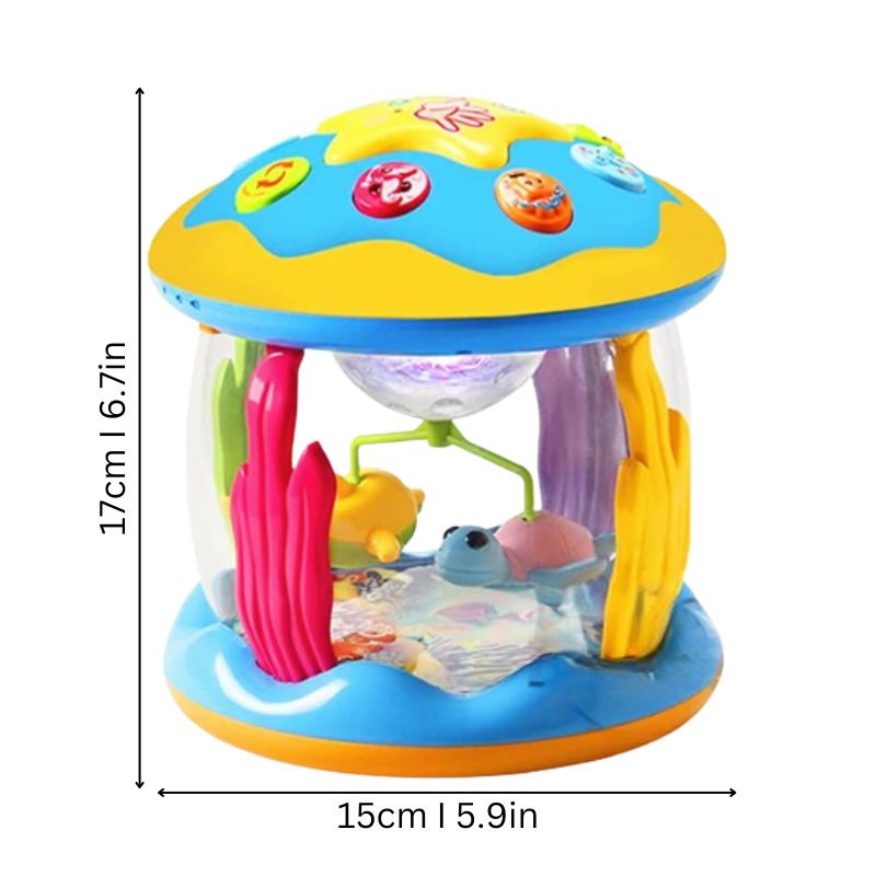 Toddler musical activity center carousel with engaging sounds and visual stimulation