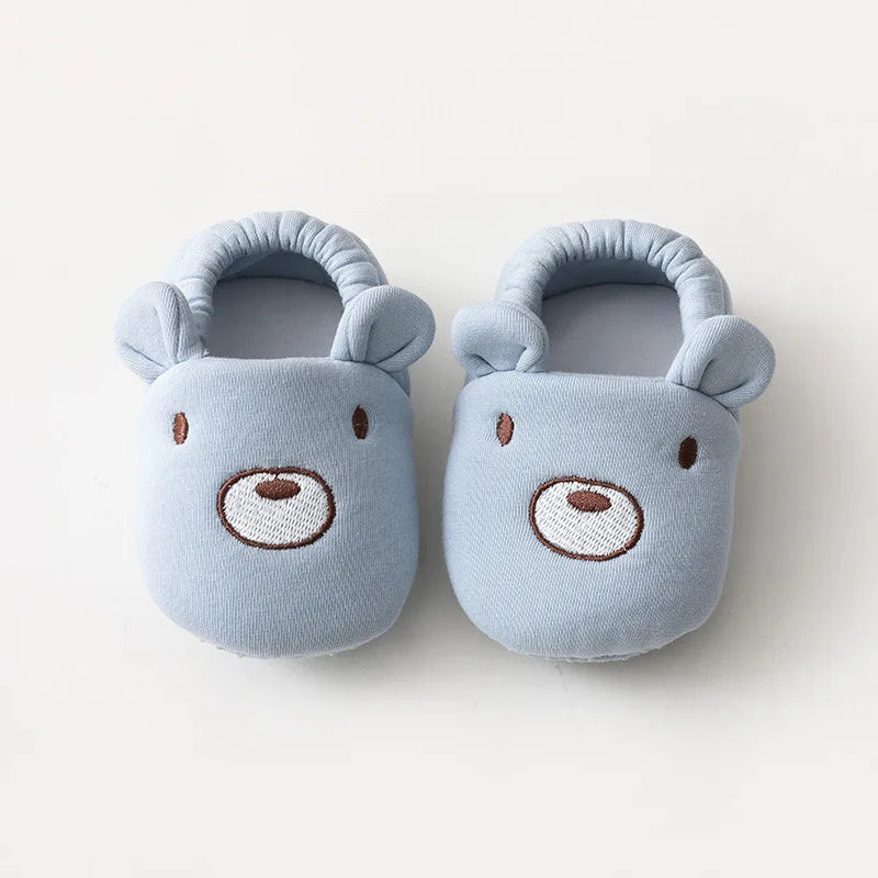 Baby cotton non-slip shoes, cute owl print, soft sole for comfortable first walking experiences