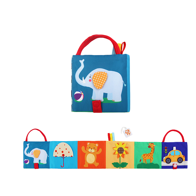 Newborn tummy time fabric book and mat with crinkle sounds and colorful pages for engaging play