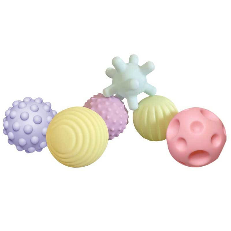 Soft grip training ball set for babies, vibrant and textured, supports sensory play & motor skills