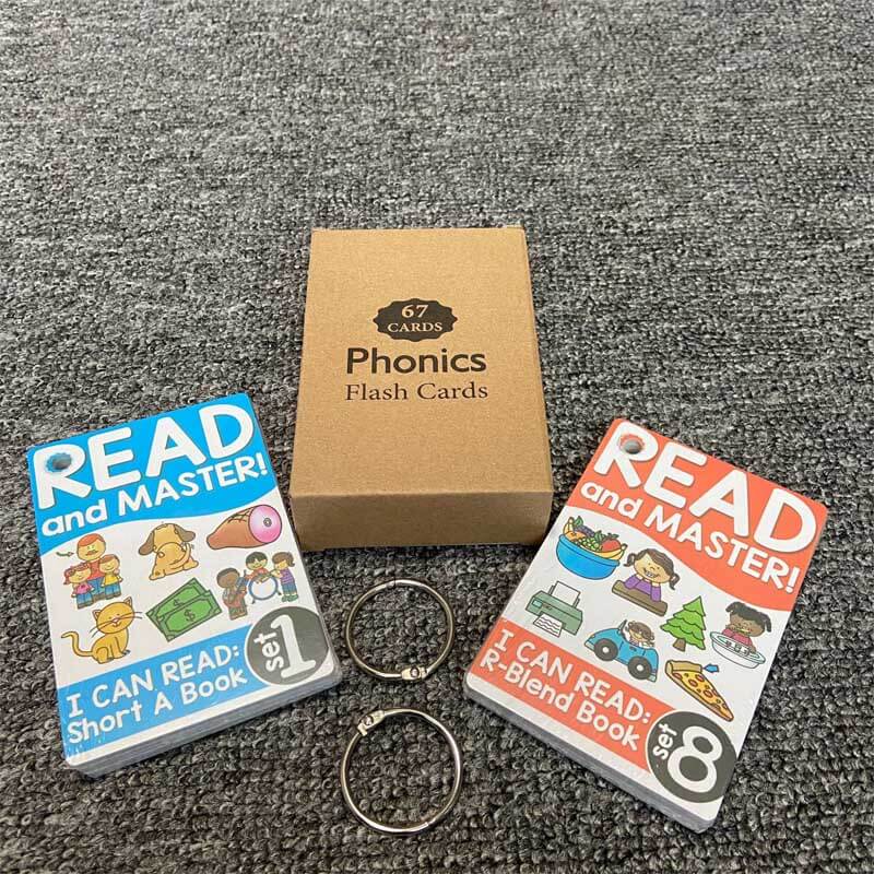 Children's educational game: Phonics Learning Card Set, perfect for school supplies and interactive reading.