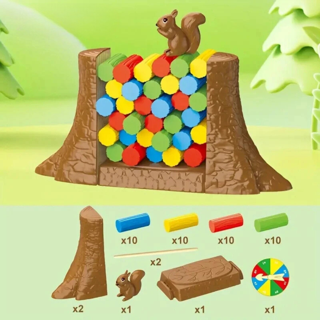 Kids' skill development game: Squirrel Stacker, a vibrant and interactive balancing toy