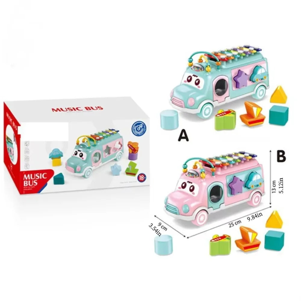 Sound-rich children's bus toy, a fun and educational tool for early childhood development.