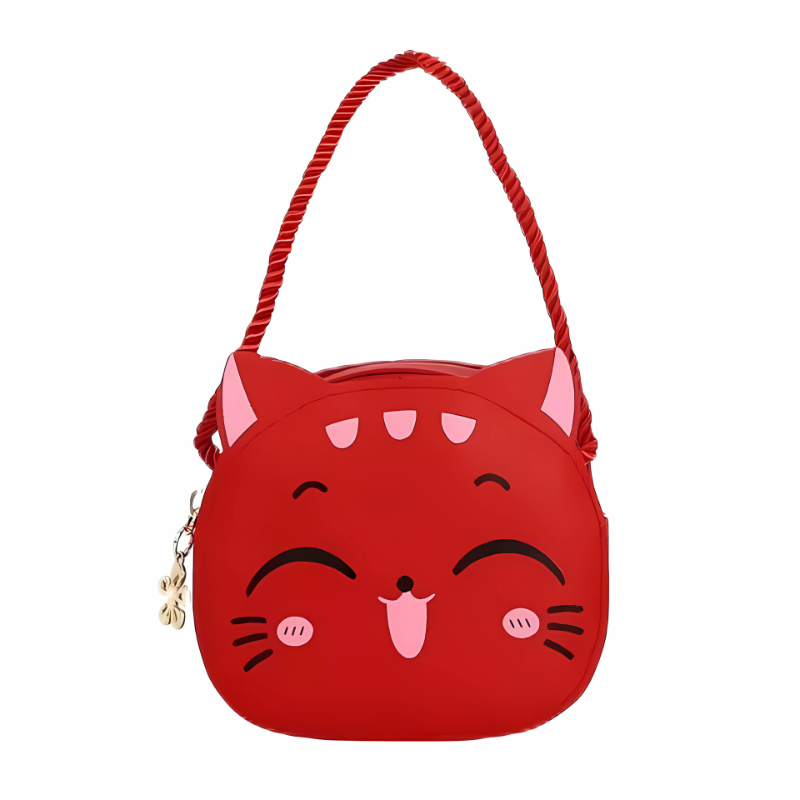 Girls' fashion accessory: a cute cat crossbody bag, perfect for everyday use or as a special gift for kids