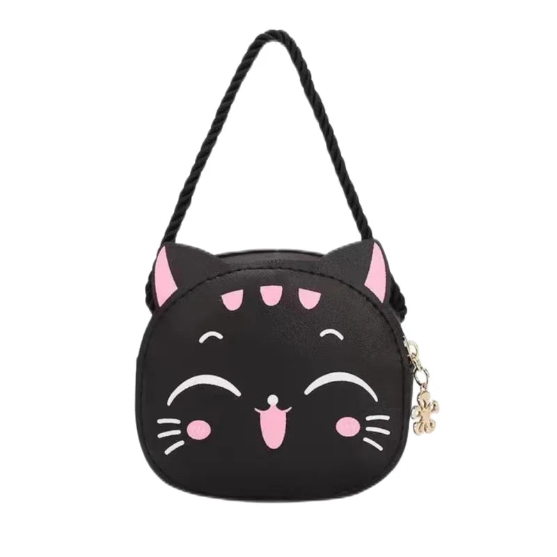 Kids' adorable cat crossbody coin pouch with a functional adjustable strap for comfort.