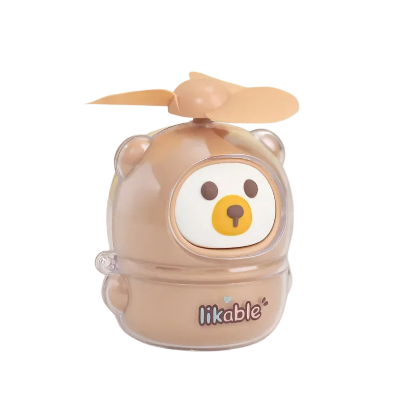 Assorted collection of kids' portable USB rechargeable animal handheld fans, summer essentials