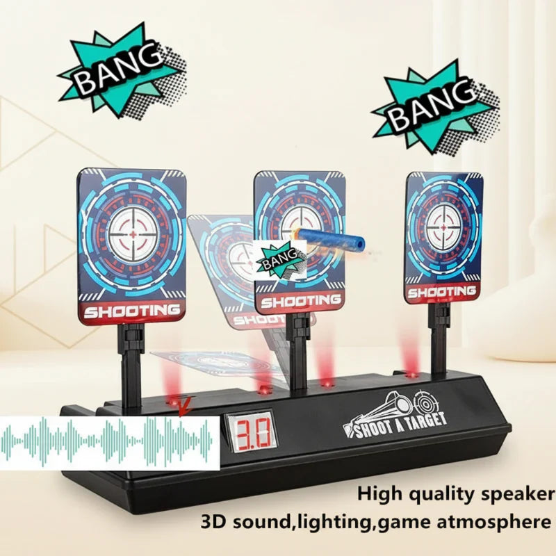 Portable automatic target with sound effects, perfect for shooting game enthusiasts and toy fun