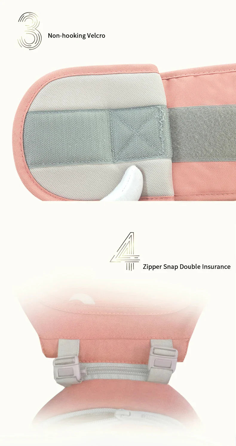 Compact ergonomic baby carrier with hipseat, easily packable for travel and outdoor parenting.