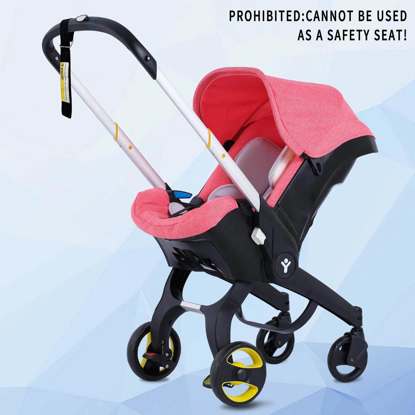 Baby stroller with sunshade fully extended, providing maximum UV protection for infant