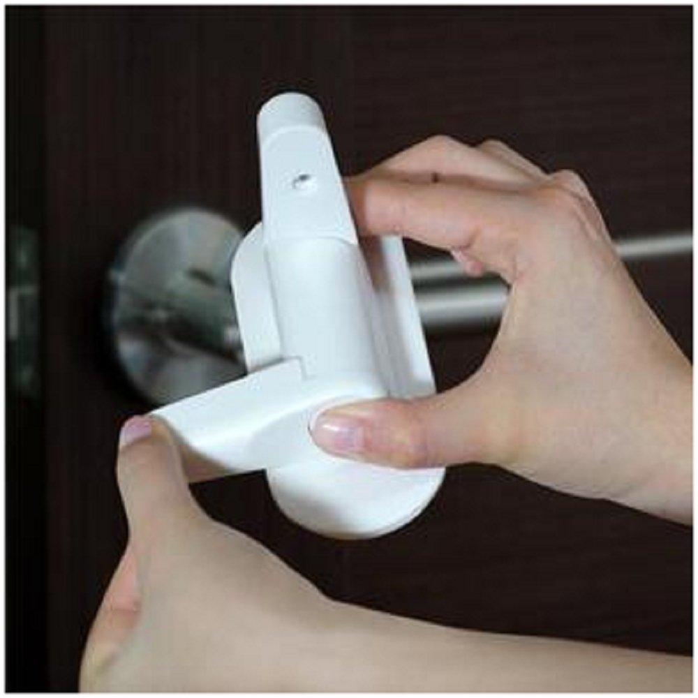Pack of four child safety door lever locks, a simple solution for home baby proofing