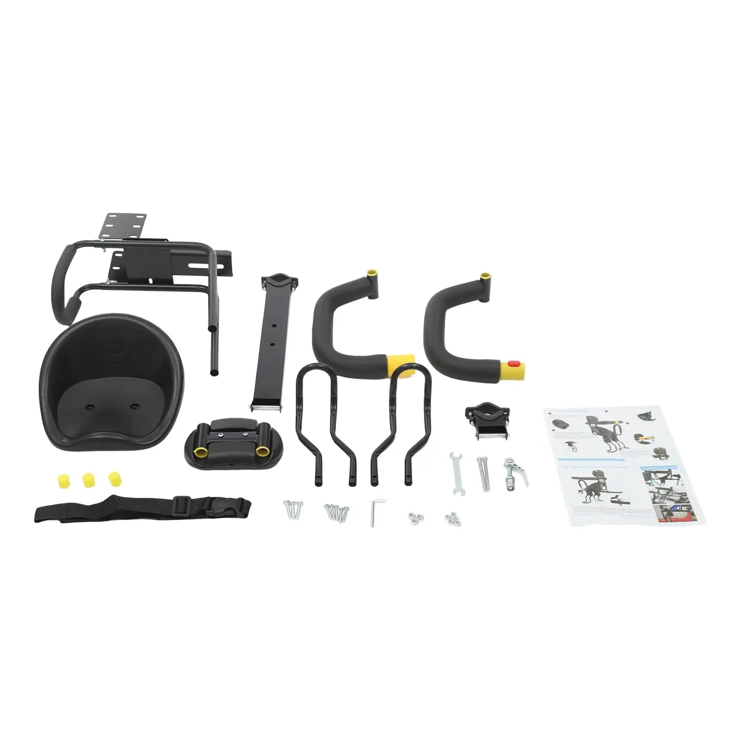 Ergonomic front-mounted child bike seat for easy interaction, fits most bicycles