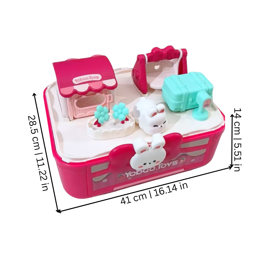 Kids' interactive pet playhouse playset, pink, for pretend play, pet care, and imaginative play, children's gift