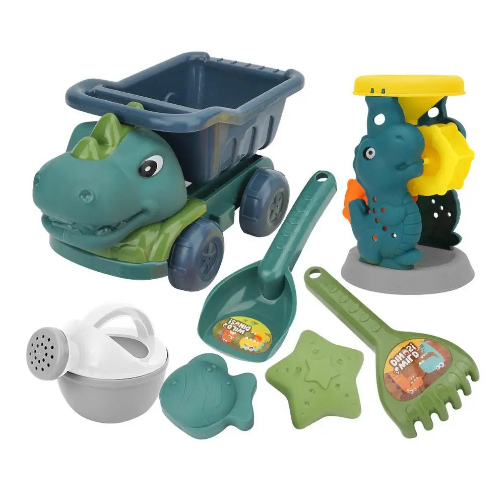 Ergonomic dinosaur toy truck for kids, ideal for sand digging and outdoor play, a great children's garden toy.