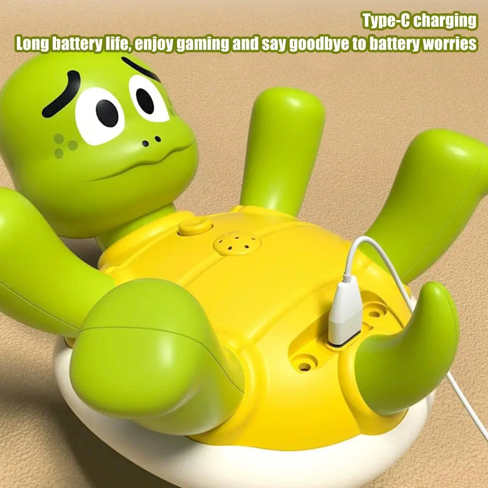 Fun kids' bath toy: a spinning, squirting water turtle bringing joy and water play to infants and toddlers.
