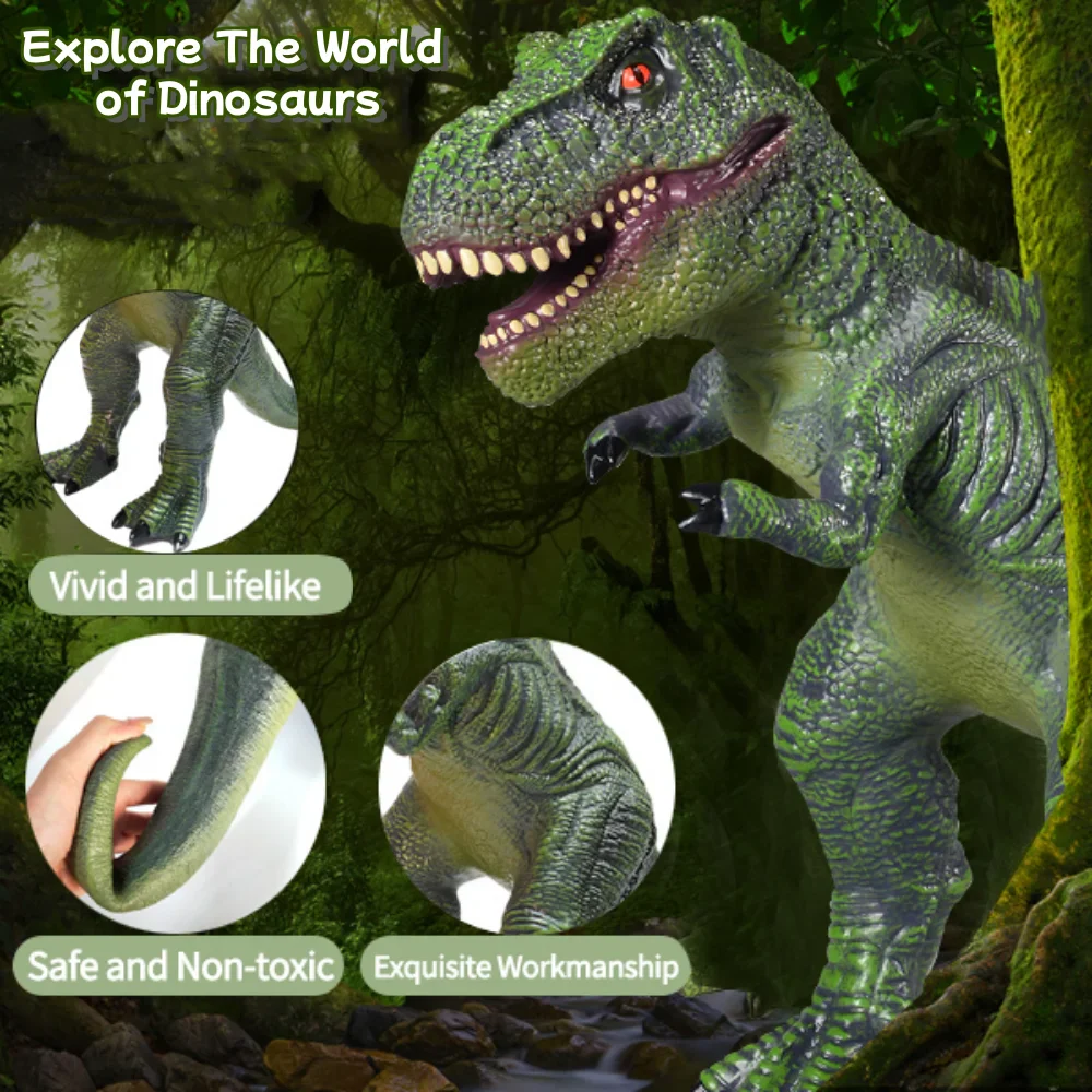 Toddler-friendly 28-inch inflatable dinosaur T-Rex, great for indoor and outdoor play.