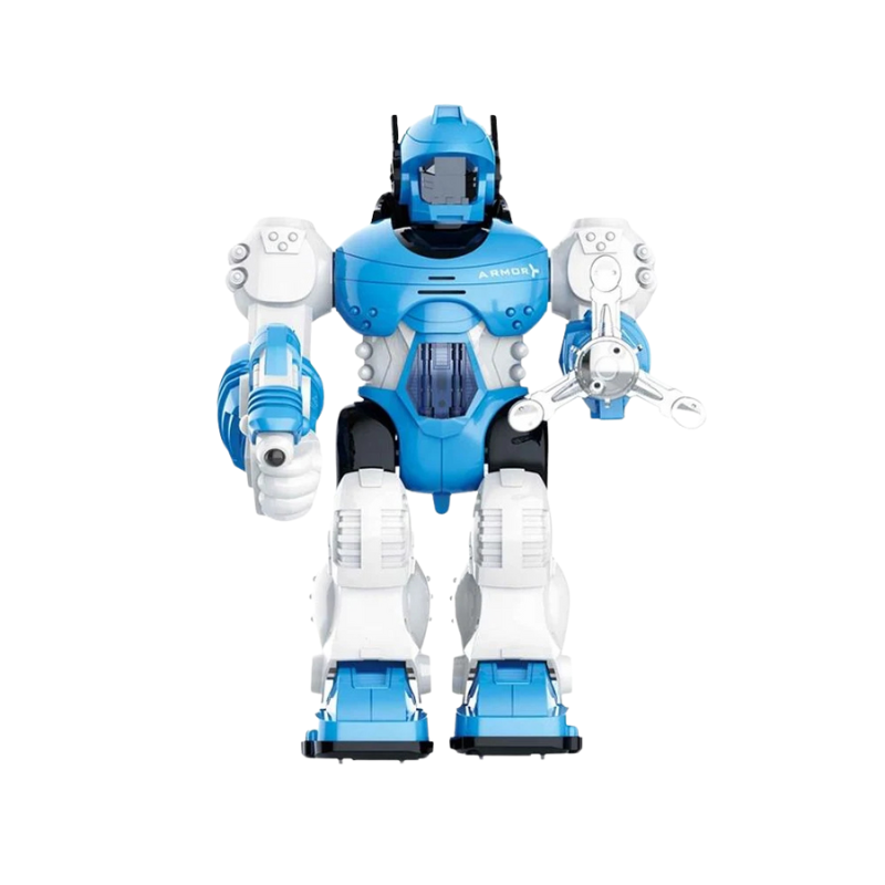 Cute kids robot toy with chunky, easy-to-press buttons, designed for babies and toddlers' interactive play.