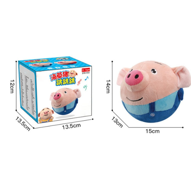 Early learning plush pig toy, interactive and bouncing, ideal gift for playful kids