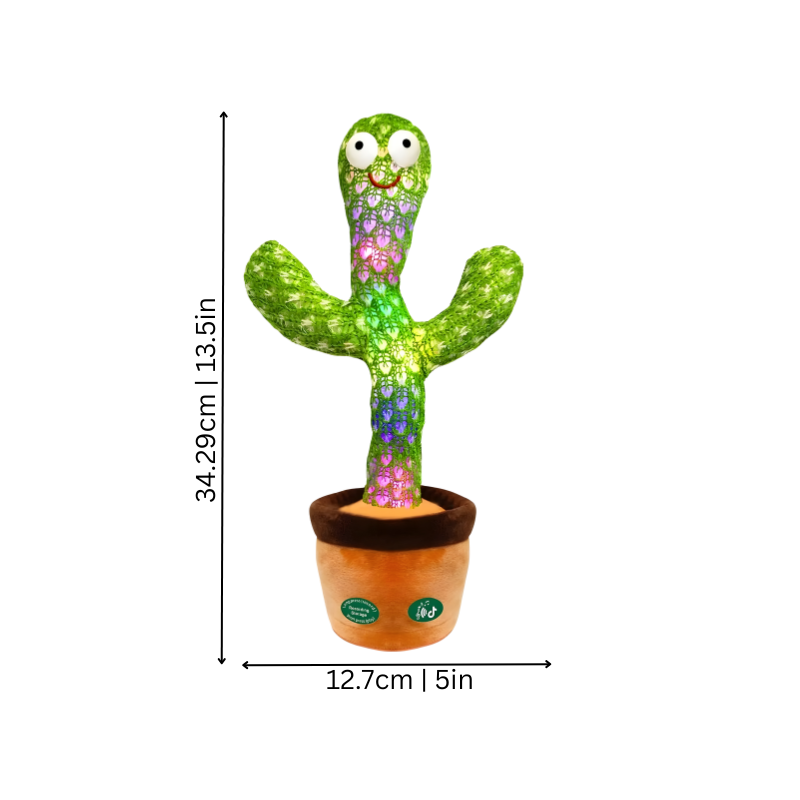 Cute dancing musical cactus plush toy, an educational baby gift for toddlers, promoting interactive play.