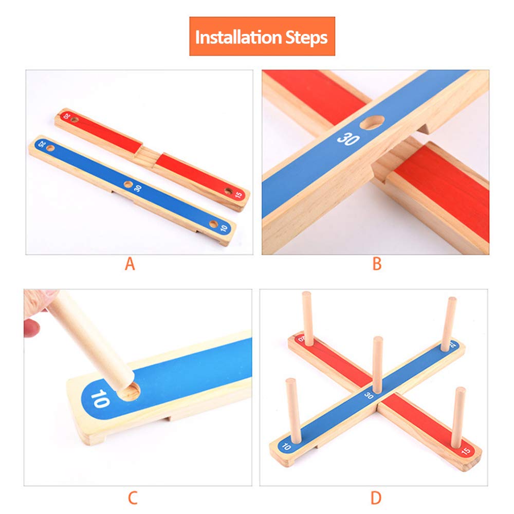 Portable outdoor ring toss set, ideal party game for family fun and skill-building