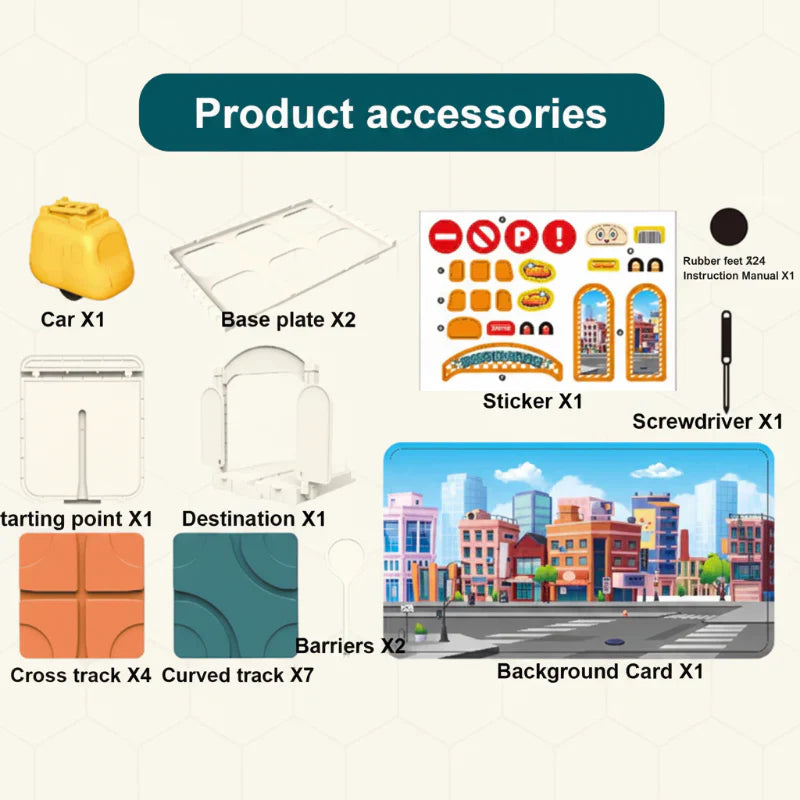 Gift for kids: educational train track logic puzzle game, fostering critical thinking and creativity