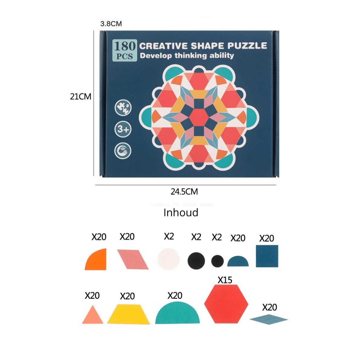 Set of different colorful wooden geometric shapes from an educational puzzle for children's games