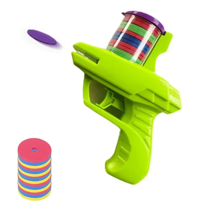 Side view of Gravity Play Toy Gun, a fun kids' toy for foam disc action & developmental play