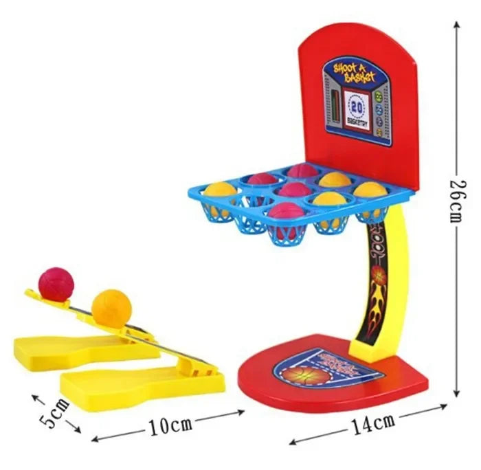 Portable mini basketball desktop game for kids, promoting active fun, motor skills, and indoor sports