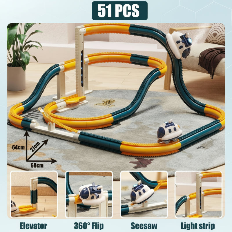 An interactive steam train set with realistic details, a perfect educational building toy for kids