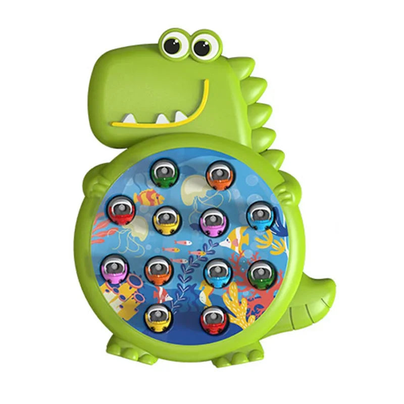 Childrens' dinosaur magnetic fishing game set, a preschool toy for engaging play.