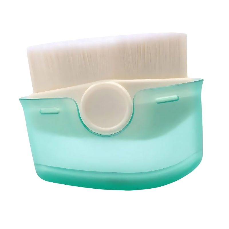 Soft-bristled sunscreen applicator brush for children, ensuring gentle and effective sun protection