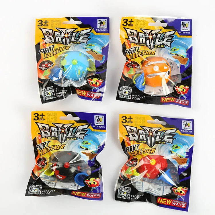 Child playing with small inertia spin car, animal-themed educational toy for toddlers