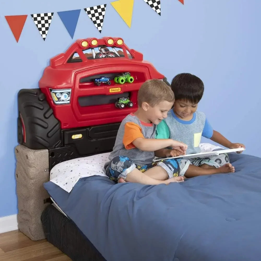 Plastic Monster Truck Twin Headboard, ideal kids' bedroom or playroom furniture