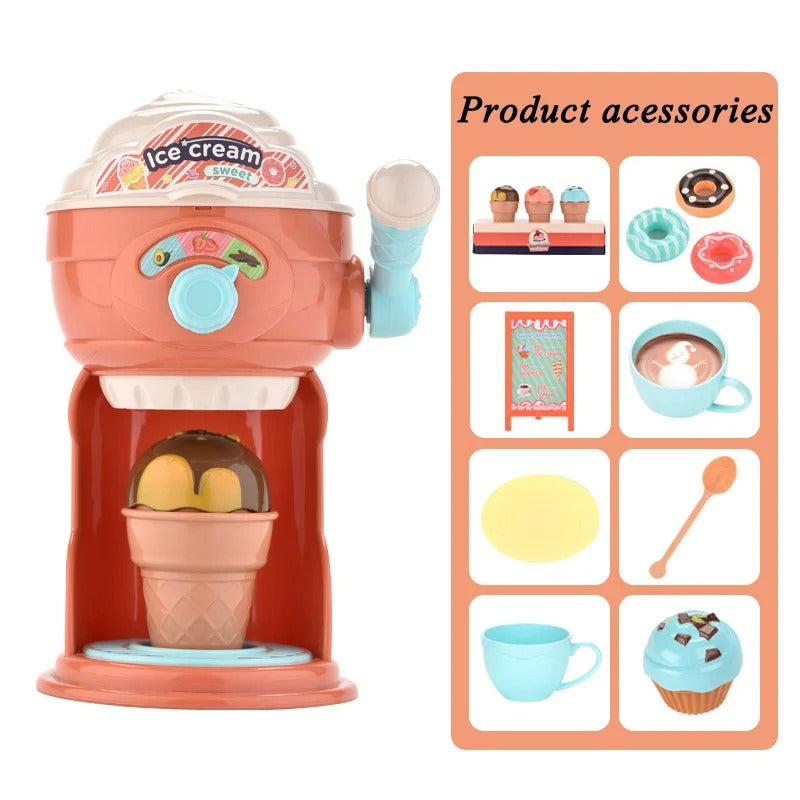 Close-up of kids' ice cream maker toy, perfect for pretend cooking and creative play