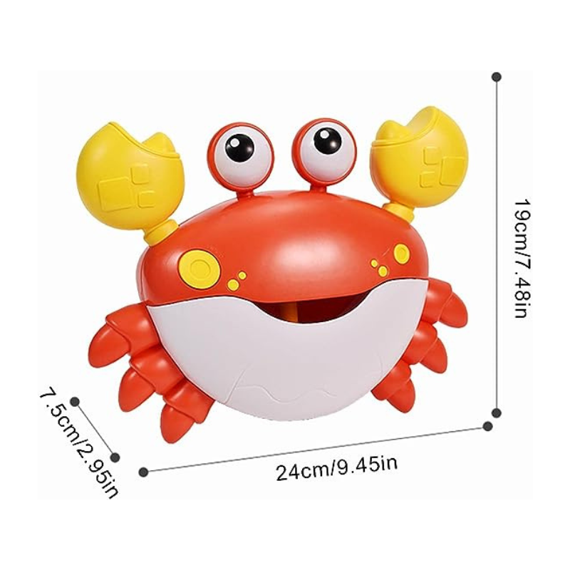 Musical crab bubble maker toy for kids' bath time, creates bubbles, engaging sensory fun