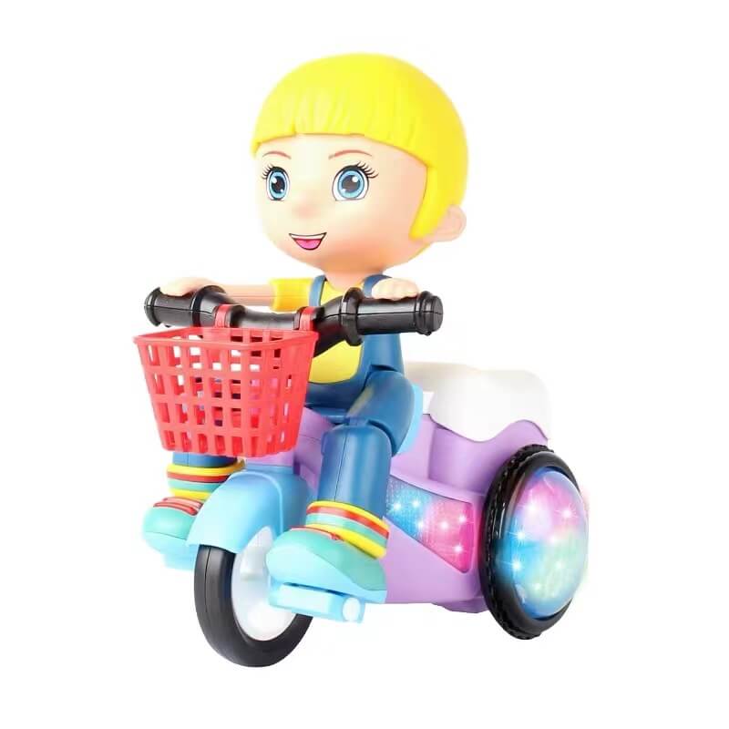 Educational kids toy: stunt tricycle with music and an easily detachable figure, great for learning