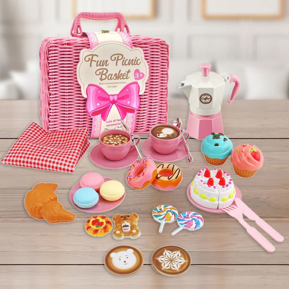 Sweet & Chic children's tea set for indoor play, a durable plastic toy for endless fun.