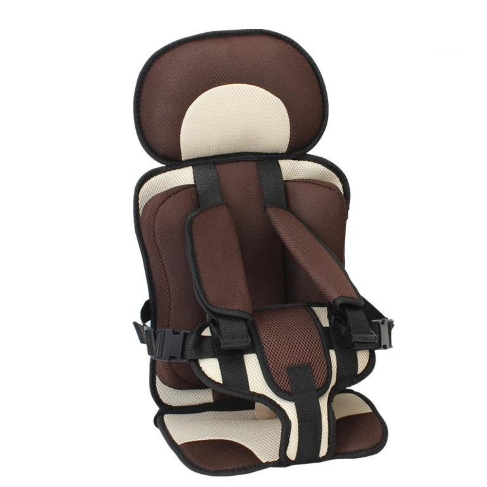 Toddler portable car seat, universal travel solution, red safety harness, easy folded for storage