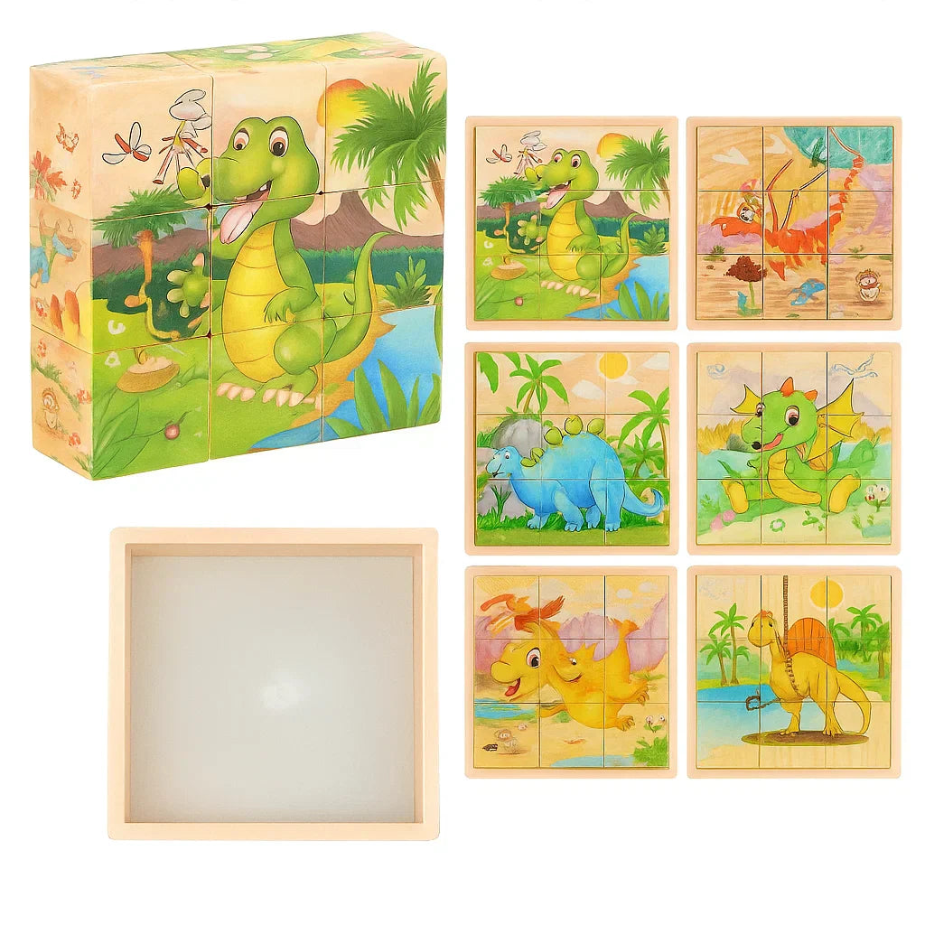 Kids wooden 3D cube puzzle, essential for Montessori education and early learning