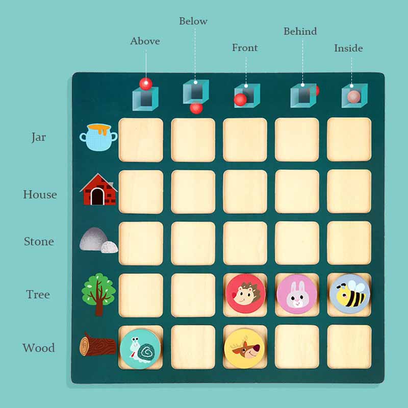 Child playing with wooden animal orientation puzzle, educational kids game for early learning