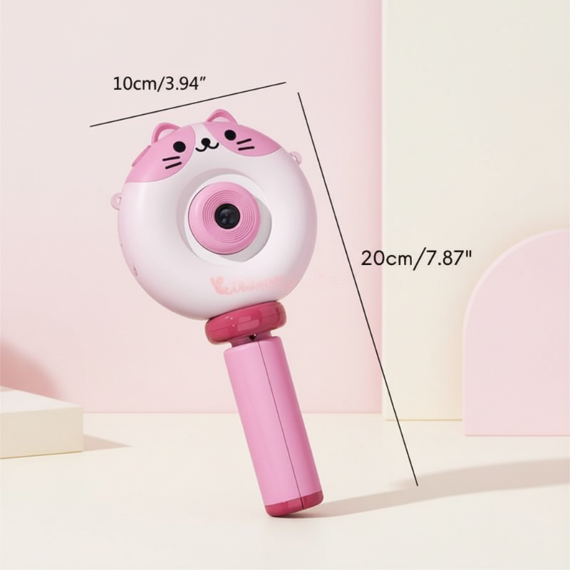 Happy child examining a photo taken with their new KidSnap digital camera, outdoor play