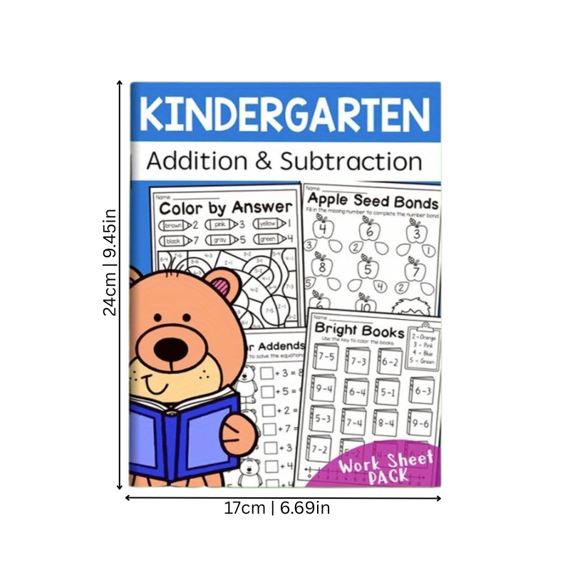 Kids activity book with numbers skills & kindergarten math for 3-5 years, school readiness educational toy